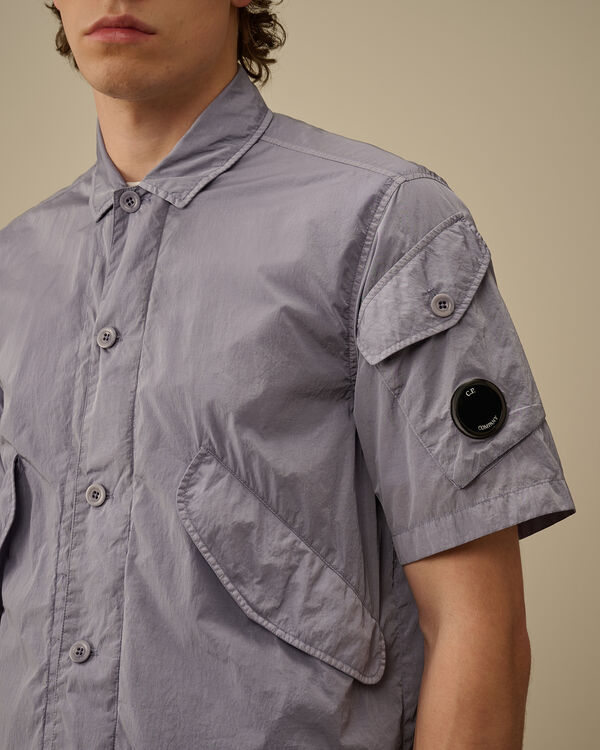 C.p. Company Chrome-R Short Sleeve Overshirt LAVANDER VIOLET