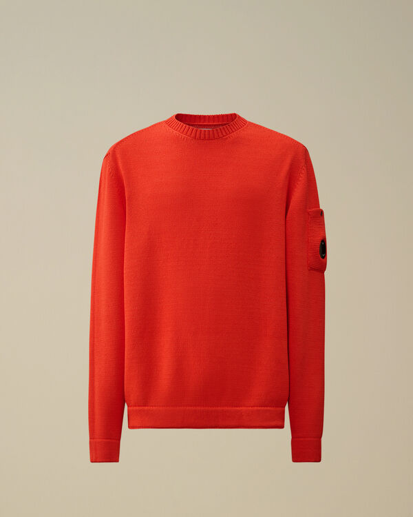 c.p. company Compact Cotton Crewneck Lens Knit POINCIANA - ORANGE