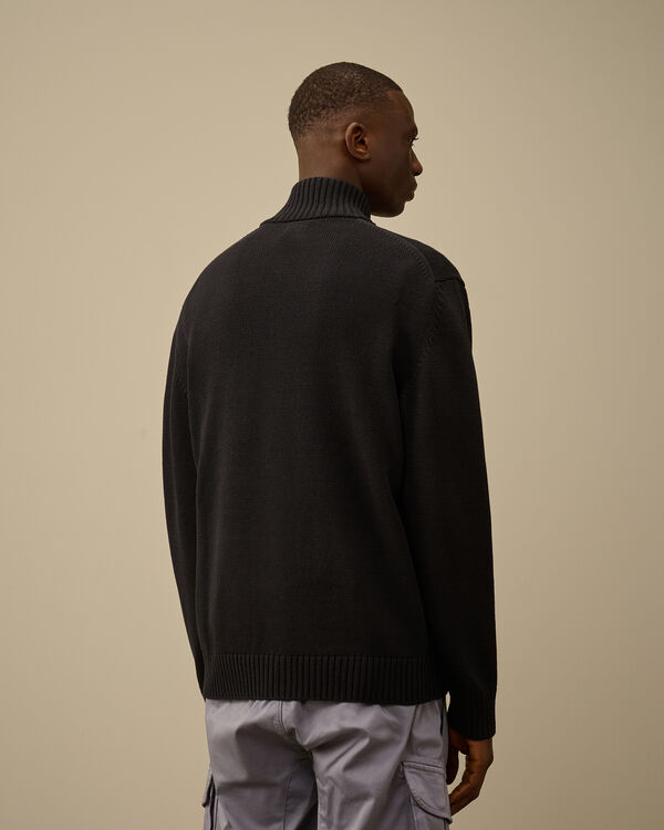 C.p. Company Compact Cotton Full Button Lens Knit TOTAL ECLIPSE - BLUE