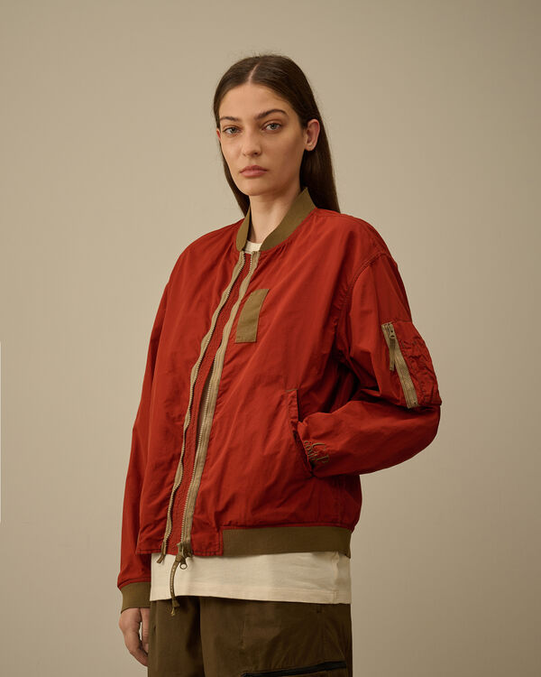C.p. Company Contrast Flatt Nylon Bomber Jacket KETCHUP - RED