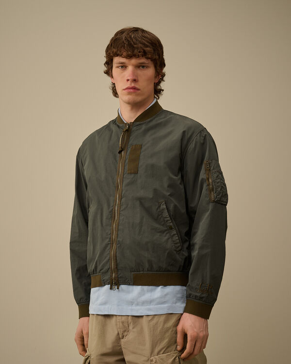 C.p. Company Contrast Flatt Nylon Bomber Jacket SMOKED PEARL - GREY