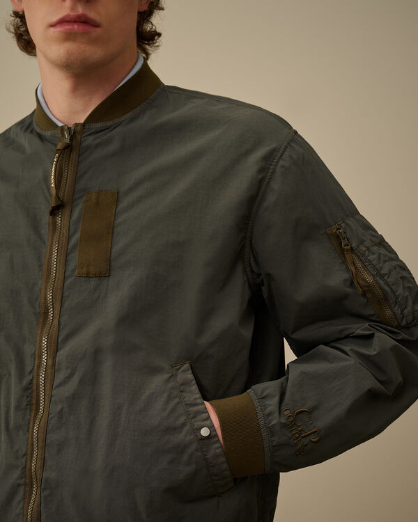 C.p. Company Contrast Flatt Nylon Bomber Jacket SMOKED PEARL - GREY