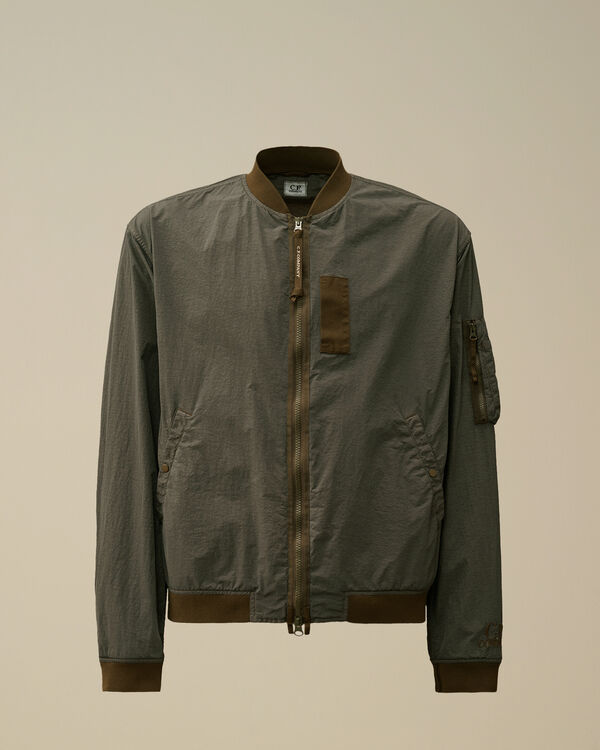 c.p. company Contrast Flatt Nylon Bomber Jacket SMOKED PEARL - GREY