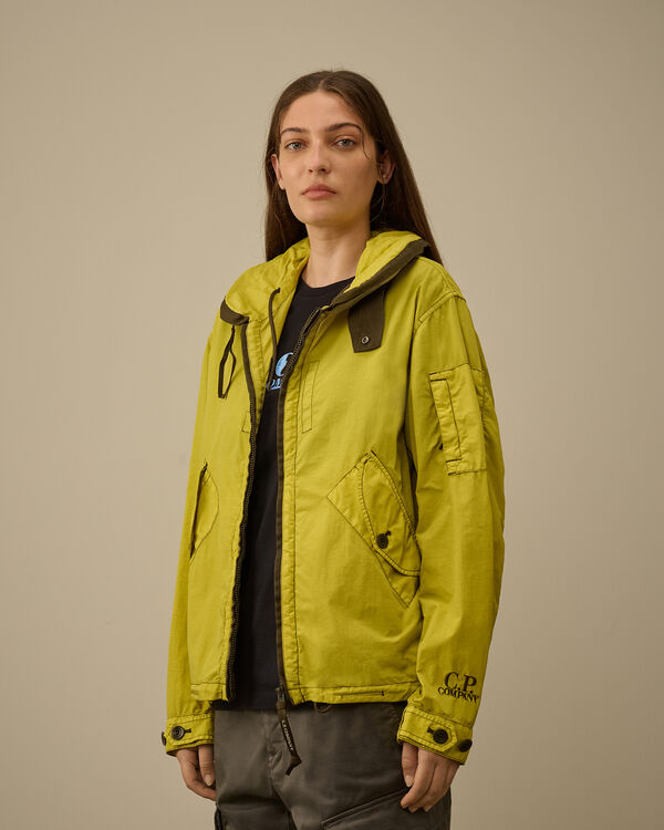 C.p. Company Contrast Flatt Nylon Hooded Jacket CRESS GREEN - YELLOW