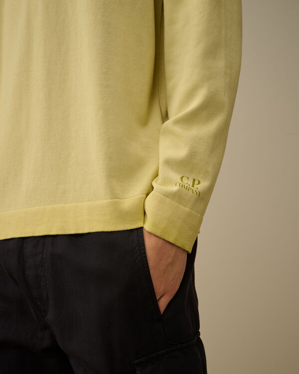 C.p. Company Cotton Crepe Crewneck Knit CRESS GREEN - YELLOW