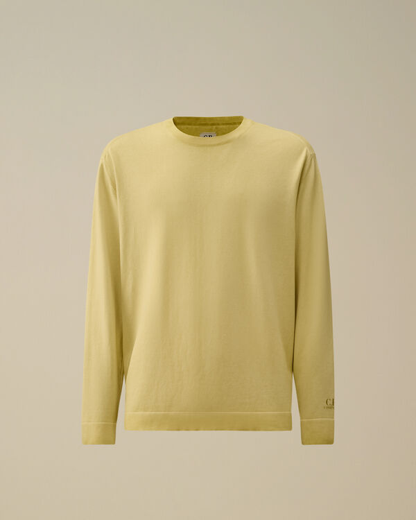 c.p. company Cotton Crepe Crewneck Knit CRESS GREEN - YELLOW