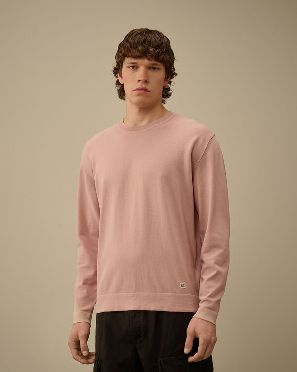 C.p. Company Cotton Crepe Crewneck Knit MISTY ROSE - PINK