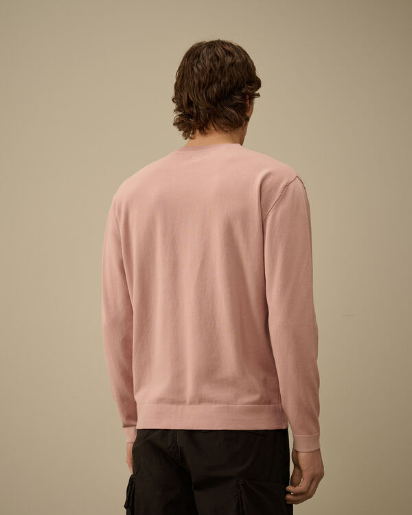C.p. Company Cotton Crepe Crewneck Knit MISTY ROSE - PINK