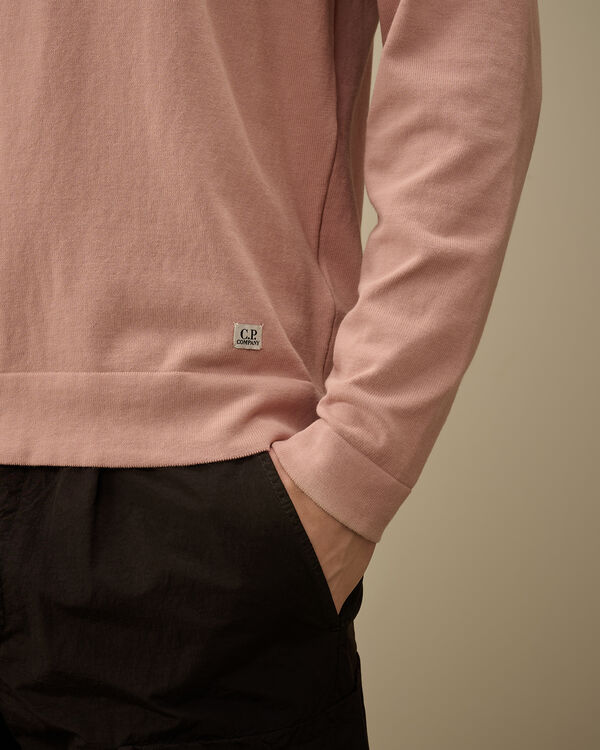 C.p. Company Cotton Crepe Crewneck Knit MISTY ROSE - PINK