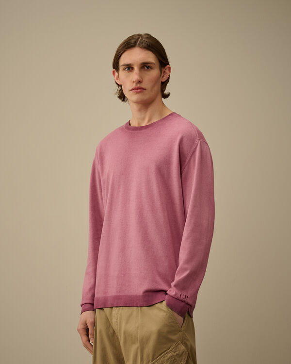 C.p. Company Cotton Crepe Crewneck Knit PICKLED BEET - VIOLET