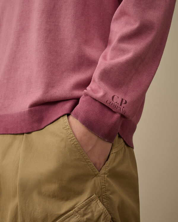 C.p. Company Cotton Crepe Crewneck Knit PICKLED BEET - VIOLET