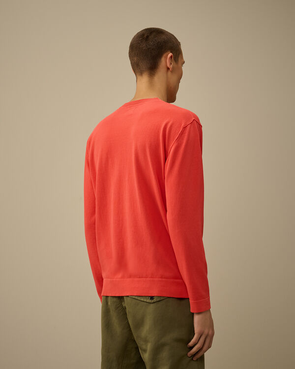 C.p. Company Cotton Crepe Crewneck Knit POINCIANA - ORANGE