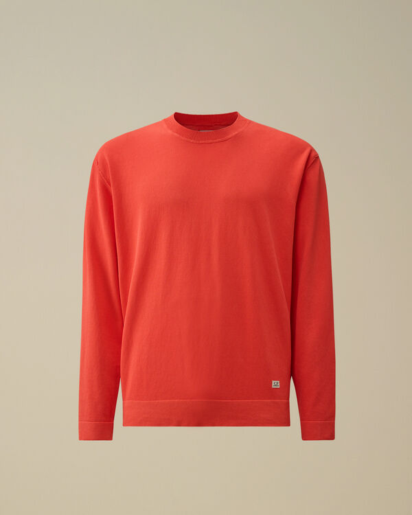c.p. company Cotton Crepe Crewneck Knit POINCIANA - ORANGE