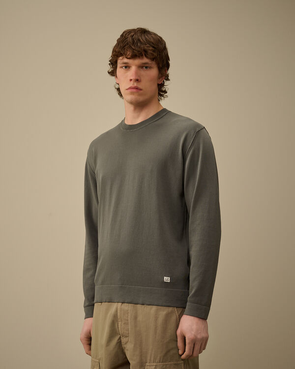 C.p. Company Cotton Crepe Crewneck Knit SMOKED PEARL - GREY