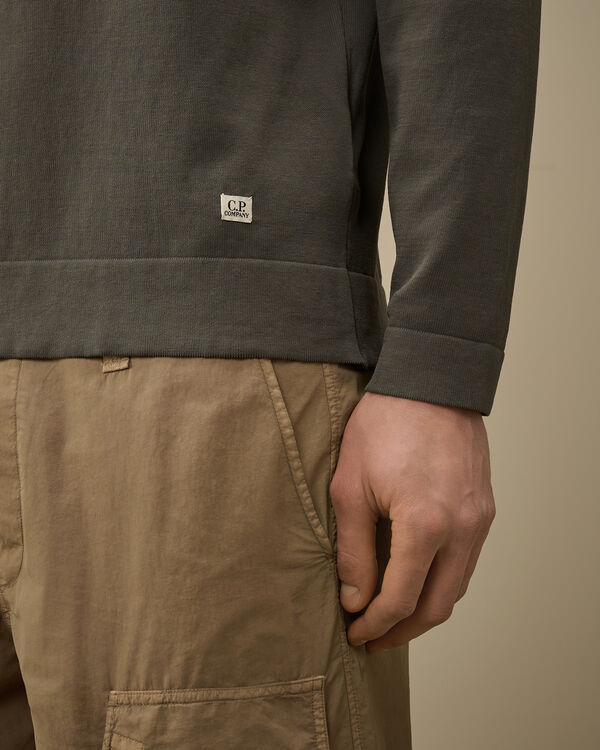 C.p. Company Cotton Crepe Crewneck Knit SMOKED PEARL - GREY