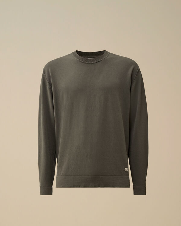 c.p. company Cotton Crepe Crewneck Knit SMOKED PEARL - GREY