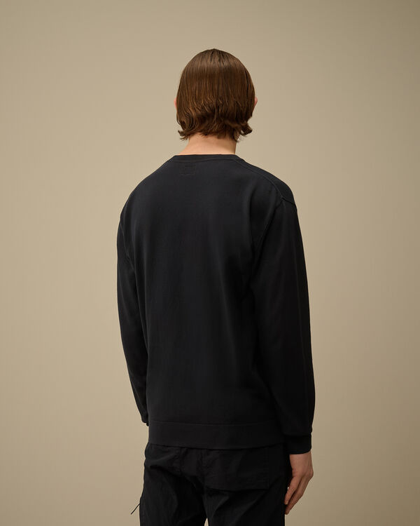 C.p. Company Cotton Crepe Crewneck Knit TOTAL ECLIPSE - BLUE