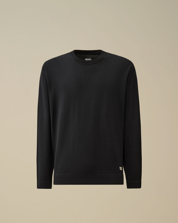 c.p. company Cotton Crepe Crewneck Knit TOTAL ECLIPSE - BLUE