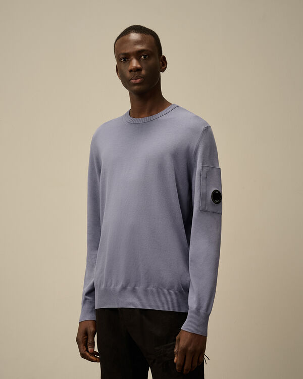 C.p. Company Cotton Crepe Crewneck Lens Knit LAVANDER VIOLET