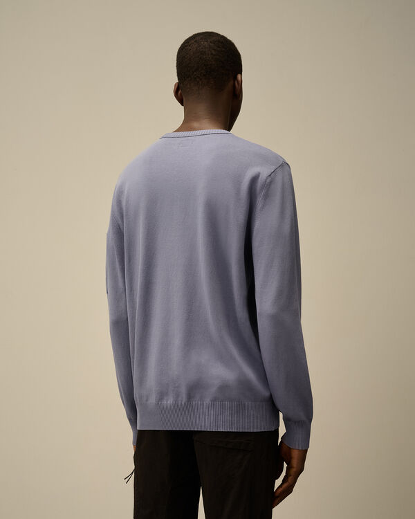 C.p. Company Cotton Crepe Crewneck Lens Knit LAVANDER VIOLET