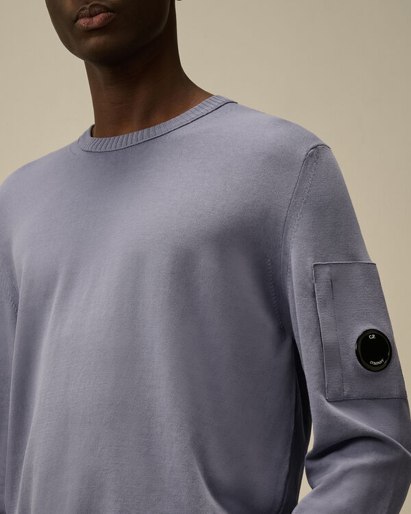 C.p. Company Cotton Crepe Crewneck Lens Knit LAVANDER VIOLET