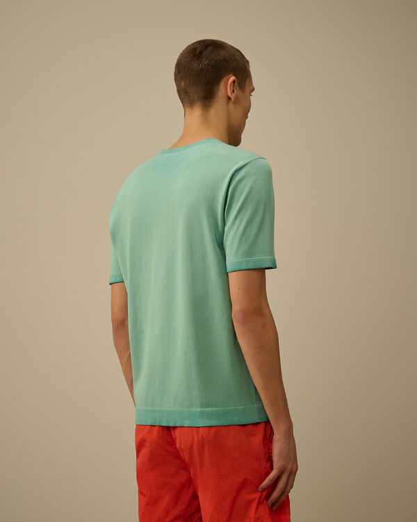 C.p. Company Cotton Crepe Short Sleeve Knit BAYOU - GREEN