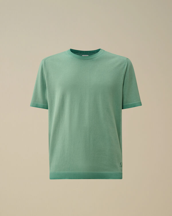 c.p. company Cotton Crepe Short Sleeve Knit BAYOU - GREEN