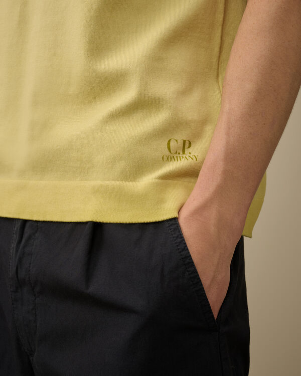 C.p. Company Cotton Crepe Short Sleeve Knit CRESS GREEN - YELLOW