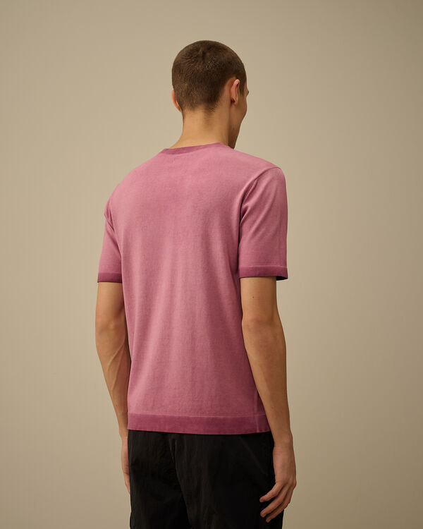 C.p. Company Cotton Crepe Short Sleeve Knit PICKLED BEET - VIOLET