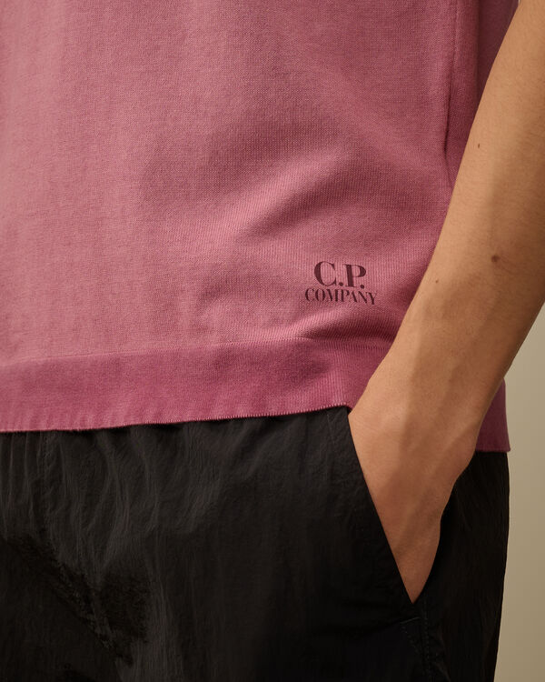 C.p. Company Cotton Crepe Short Sleeve Knit PICKLED BEET - VIOLET