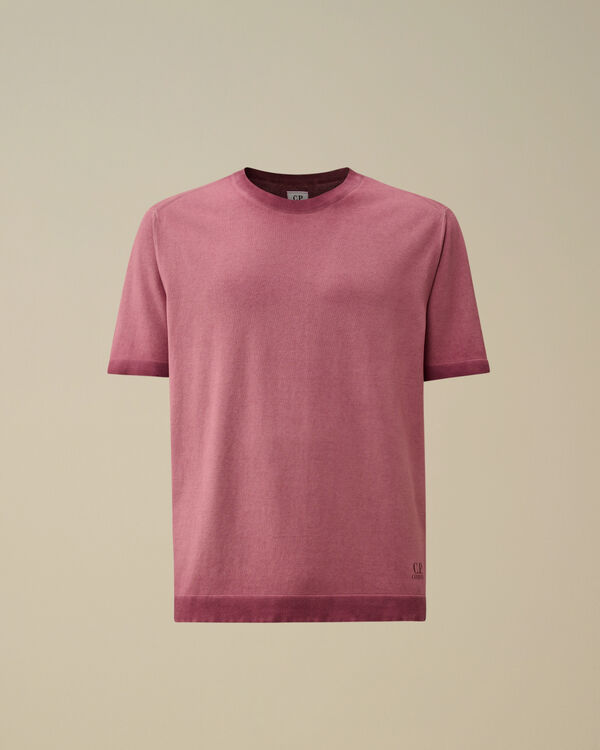 c.p. company Cotton Crepe Short Sleeve Knit PICKLED BEET - VIOLET