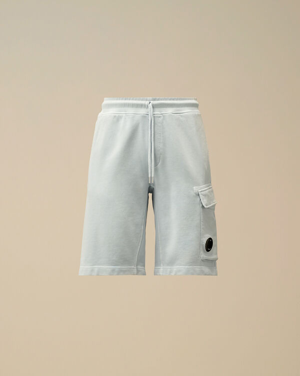 c.p. company Cotton Diagonal Fleece Cargo Shorts CERULEAN - LIGHT-BLUE c.p. company Cotton Diagonal Fleece Cargo Shorts CERULEAN - LIGHT-BLUE