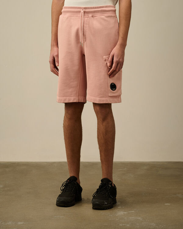 C.p. Company Cotton Diagonal Fleece Cargo Shorts MISTY ROSE - PINK