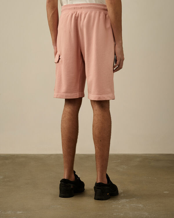 C.p. Company Cotton Diagonal Fleece Cargo Shorts MISTY ROSE - PINK