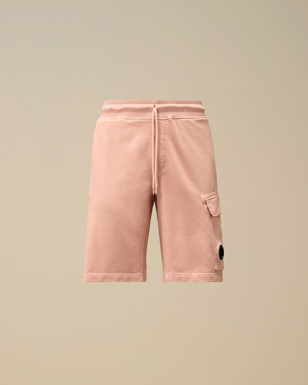 c.p. company Cotton Diagonal Fleece Cargo Shorts MISTY ROSE - PINK