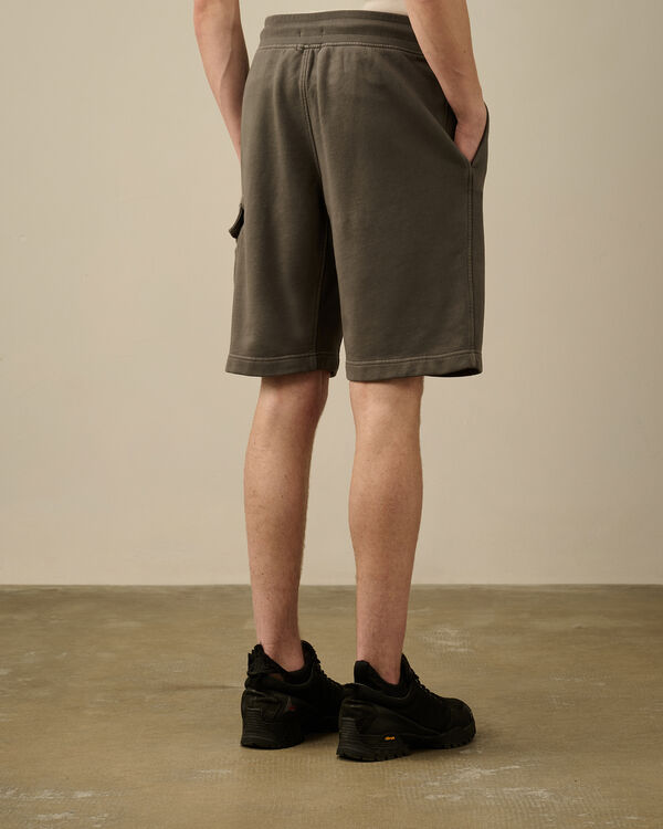 C.p. Company Cotton Diagonal Fleece Cargo Shorts SMOKED PEARL - GREY
