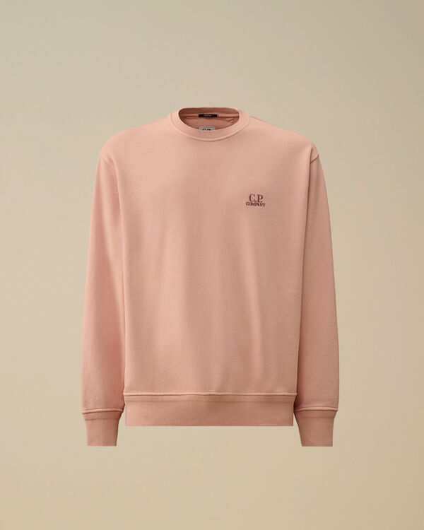 c.p. company Cotton Diagonal Fleece Crewneck Logo Sweatshirt MISTY ROSE - PINK
