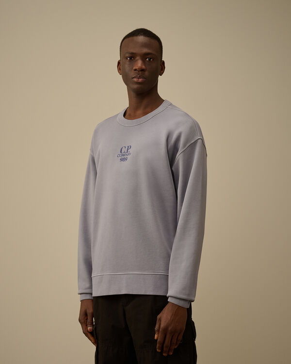 C.p. Company Cotton Diagonal Fleece Crewneck Sweatshirt LAVANDER VIOLET