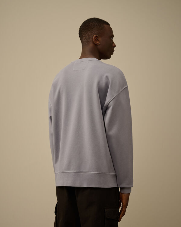 C.p. Company Cotton Diagonal Fleece Crewneck Sweatshirt LAVANDER VIOLET
