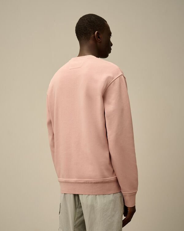 C.p. Company Cotton Diagonal Fleece Crewneck Sweatshirt MISTY ROSE - PINK