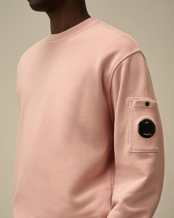 C.p. Company Cotton Diagonal Fleece Crewneck Sweatshirt MISTY ROSE - PINK