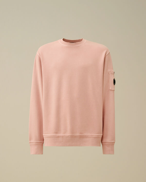 c.p. company Cotton Diagonal Fleece Crewneck Sweatshirt MISTY ROSE - PINK