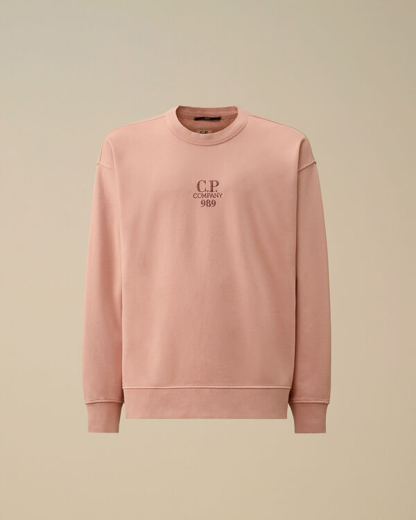 c.p. company Cotton Diagonal Fleece Crewneck Sweatshirt MISTY ROSE - PINK