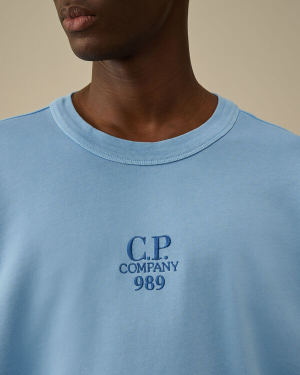 C.p. Company Cotton Diagonal Fleece Crewneck Sweatshirt PACIFIC COAST - LIGHT-BLUE
