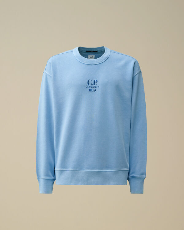 c.p. company Cotton Diagonal Fleece Crewneck Sweatshirt PACIFIC COAST - LIGHT-BLUE