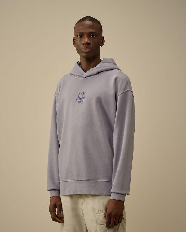 C.p. Company Cotton Diagonal Fleece Hooded Sweatshirt LAVANDER VIOLET