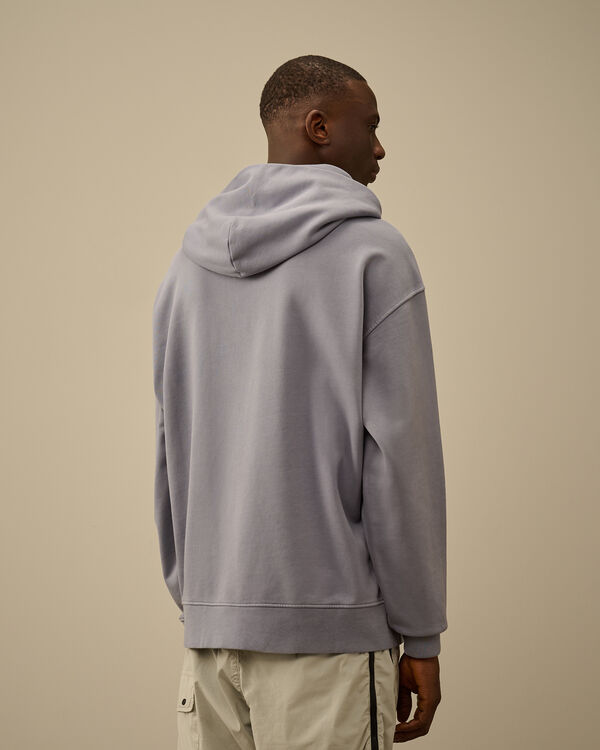 C.p. Company Cotton Diagonal Fleece Hooded Sweatshirt LAVANDER VIOLET