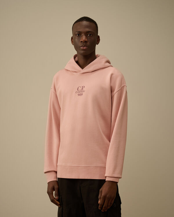 C.p. Company Cotton Diagonal Fleece Hooded Sweatshirt MISTY ROSE - PINK