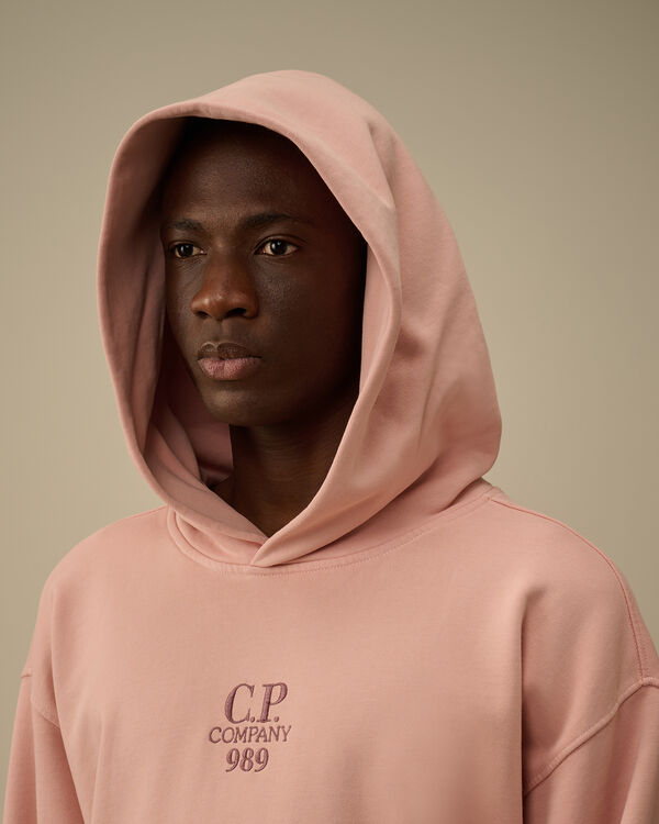 C.p. Company Cotton Diagonal Fleece Hooded Sweatshirt MISTY ROSE - PINK