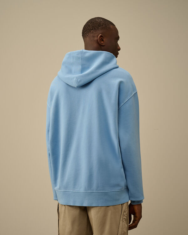 C.p. Company Cotton Diagonal Fleece Hooded Sweatshirt PACIFIC COAST - LIGHT-BLUE